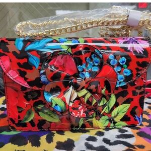 New Balance Red Floral Crossbody Bag